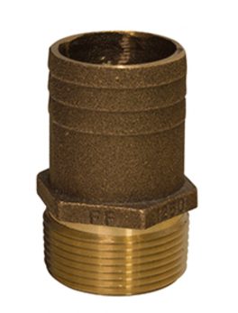 GROCO 1-1/2" NPT x 1-3/4" Bronze Full Flow Pipe to Hose Straight Fitting