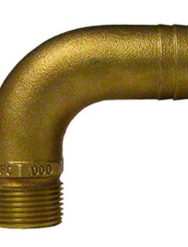 GROCO 1-1/2" NPT x 1-3/4" ID Bronze Full Flow 90 and deg; Elbow Pipe to Hose Fitting