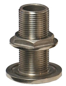 GROCO 1-1/2" NPS NPT Combo Stainless Steel Thru-Hull Fitting w/Nut