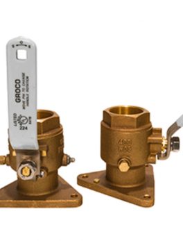 GROCO 1-1/2" Bronze Tri-Flanged Ball Valve/Seacock