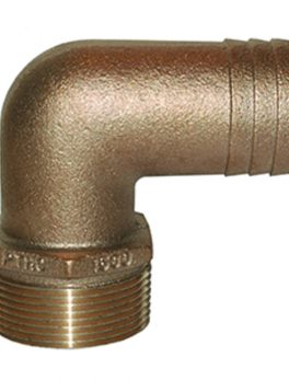 GROCO 1-1/2" NPT x 1-1/2" ID Bronze 90 Degree Pipe to Hose Fitting Standard Flow Elbow