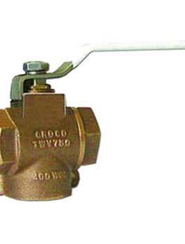 GROCO 1-1/2" NPT Bronze 3-Way Valve