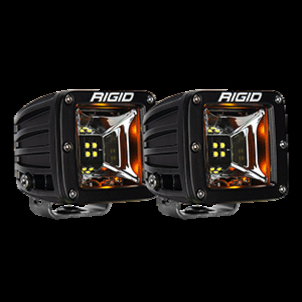 RIGID Industries Radiance Scene Lights - Surface Mount Pair - Black w/Amber LED Backlights