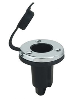Perko Spare Round Plug-In Base - 3-Pin - Chrome/Black