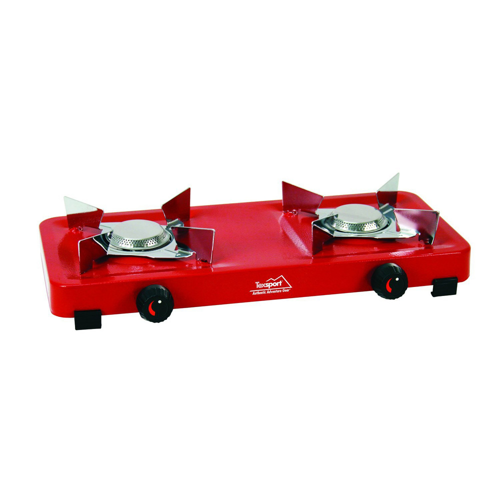 Texsport Dual Burner Propane Stove Uses 16.4oz OR 14.1oz