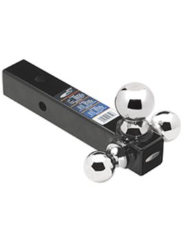 Draw-Tite Tri-Ball Mount 2" Square Solid Shank w/Chrome 1-7/8", 2" and amp; 2-5/16" Balls - Black