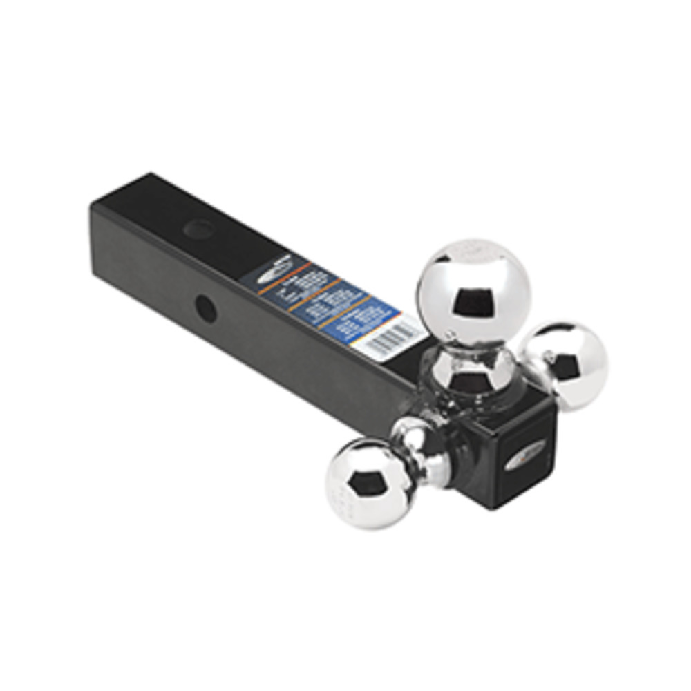 Draw-Tite Tri-Ball Mount 2" Square Solid Shank w/Chrome 1-7/8", 2" and amp; 2-5/16" Balls - Black