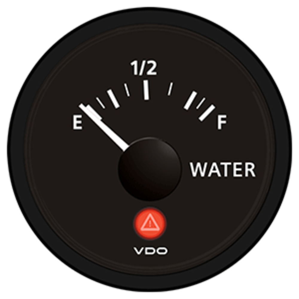 VDO Viewline Onyx Freshwater Gauge 12/24V - Use with VDO 10-180 Ohm Sender