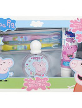Peppa Pig Edt Spray 1.7 Oz and Toothpaste 2.5 Oz and Two Toothbrushes For Women