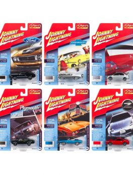 Classic Gold 2018 Release 4, Set B of 6 Cars 1/64 Diecast Models by Johnny Lightning JLCG016B