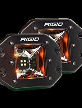 RIGID Industries Radiance Scene Lights - Flush Mount Pair - Black w/Amber LED Backlights