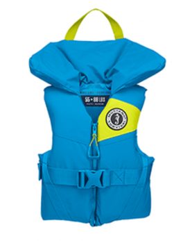 Mustang Lil and #39; Legends 100 Youth Foam PFD - 55-88lbs - Azure Blue