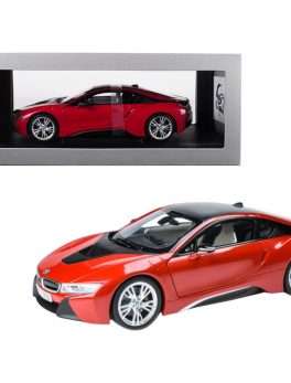 BMW i8 Protonic Red with Black Top 1/18 Diecast Model Car by Paragon 97085