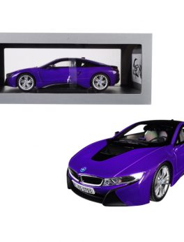 BMW i8 Purple with Black Top 1/18 Diecast Model Car by Paragon 97088
