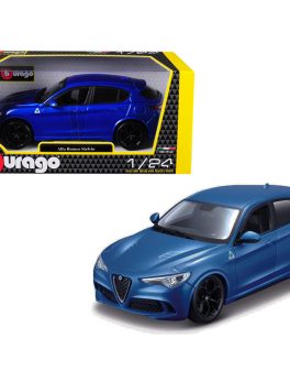 Alfa Romeo Stelvio Quadrifoglio Blue 1/24 Diecast Model Car by Bburago 21086bl