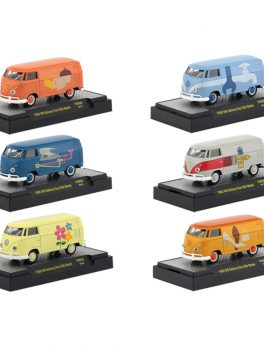Auto Thentics Volkswagen 6 Cars Set Release 6 IN DISPLAY CASES 1/64 Diecast Model Cars by M2 Machines 32500-VW06