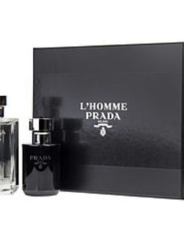 Prada L'homme Edt Spray 3.4 Oz and Aftershave Balm 4.2 Oz For Men