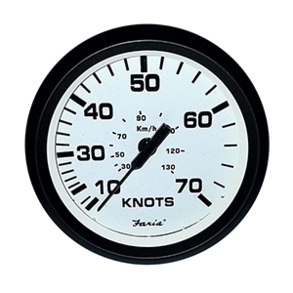 Faria 4" Speedometer (70 Knot) Mechanical Euro White