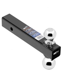 Draw-Tite Dual Ball Mount 2" Square Solid Shank 8" Length w/Chrome 1-1-7/8" and amp; 2" Balls - Black