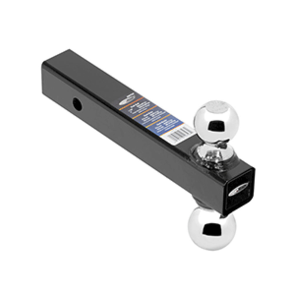 Draw-Tite Dual Ball Mount 2" Square Solid Shank 8" Length w/Chrome 1-1-7/8" and amp; 2" Balls - Black