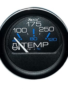 Faria 2" Water Temperature Gauge (100 - 250F) Coral Black w/Black Bezel