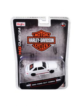 1993 Ford SVT Cobra White Harley Davidson 1/64 Diecast Model Car by Maisto 15414-HD1