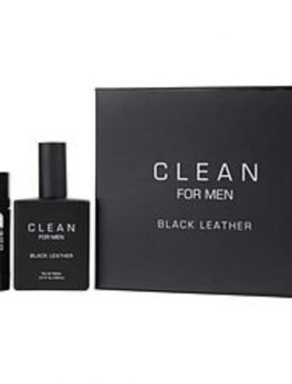 Clean Black Leather Edt Spray 3.4 Oz and Deodorant Stick 2.6 Oz For Men