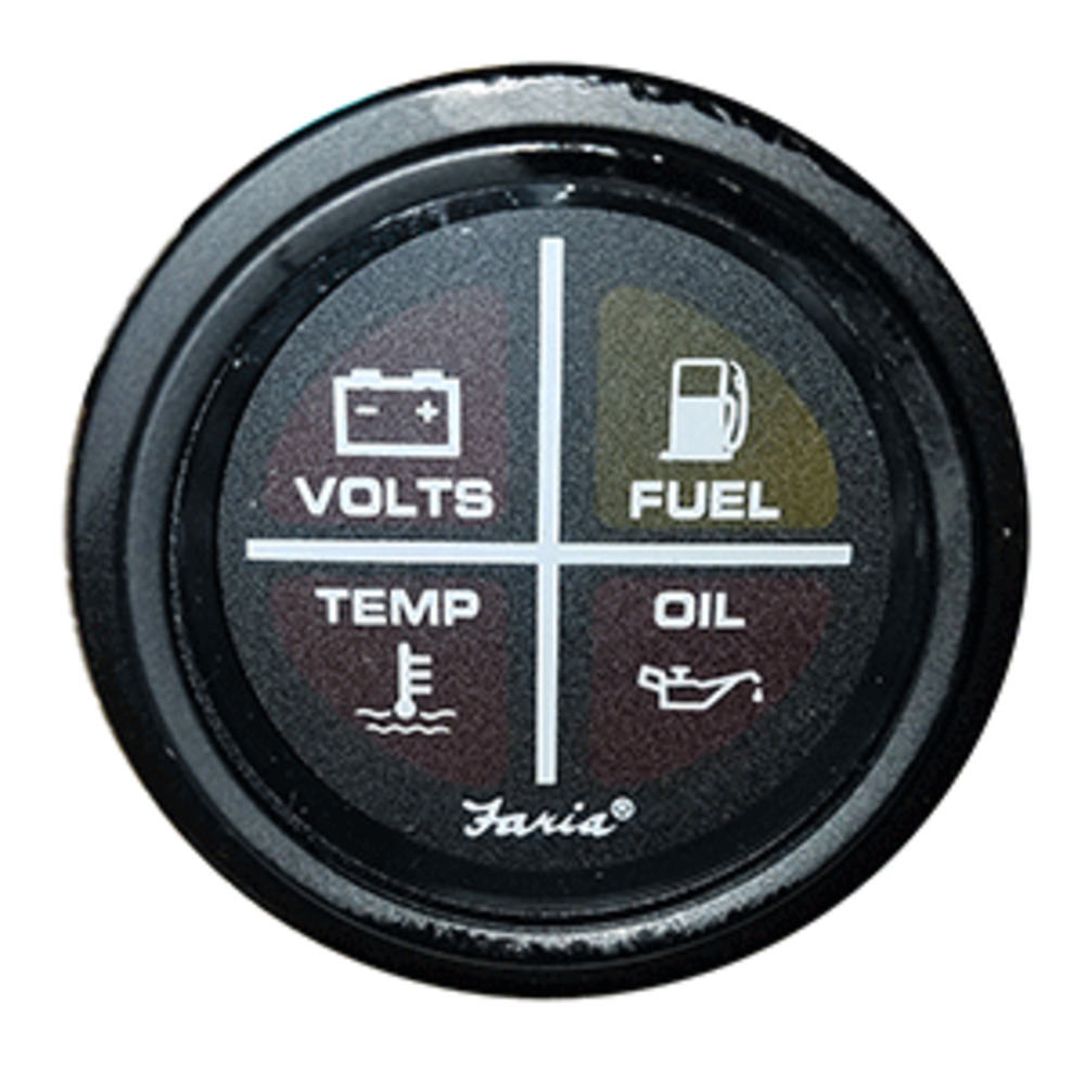 Faria Heavy-Duty 2" Warning Light Indicator (4-Icon) - Black *Bulk Packaging