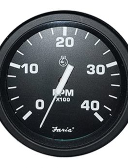Faria 4" Heavy-Duty Tachometer (4000 RPM) Diesel (Mag P/U) - Black *Bulk Case of 12*