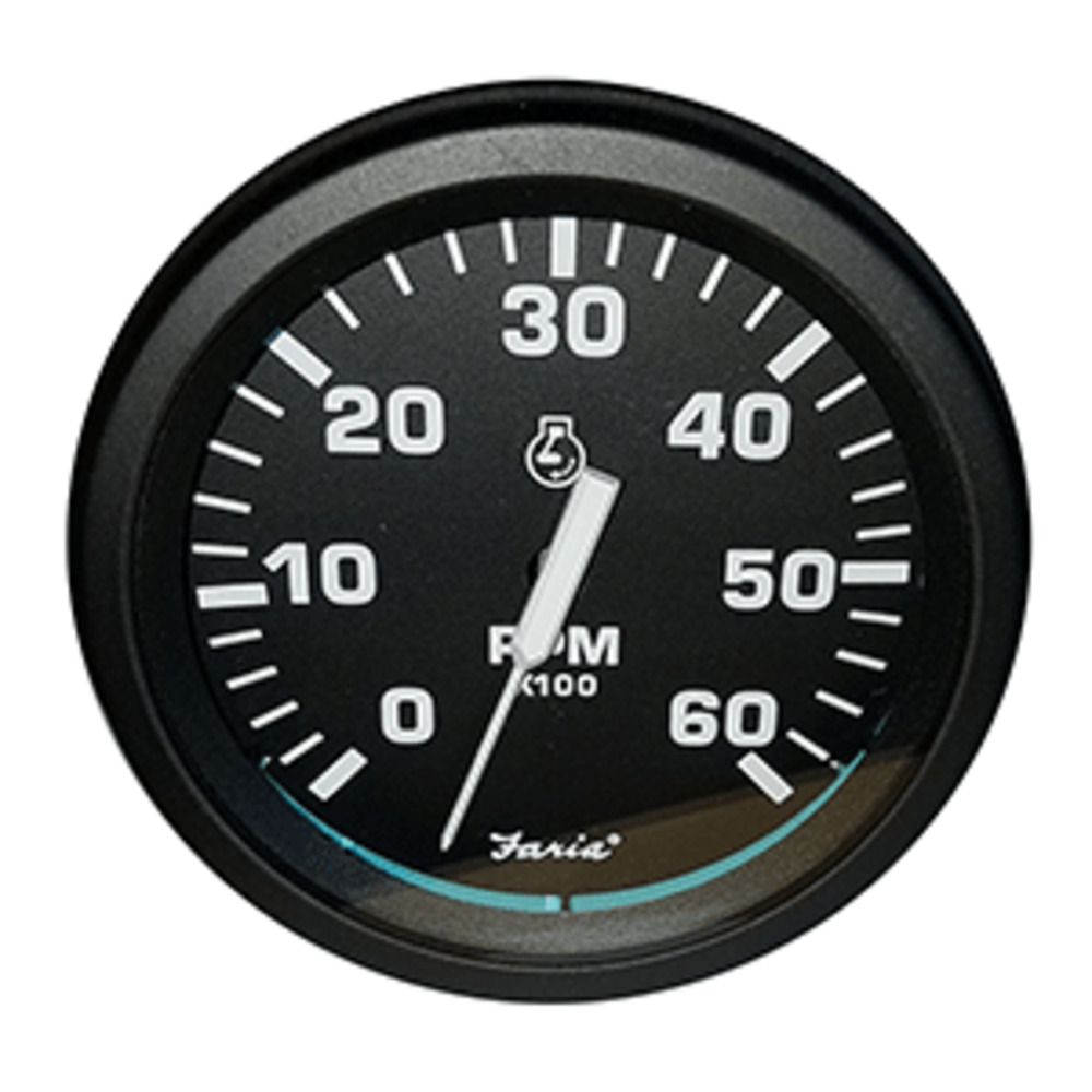 Faria 4" Heavy-Duty Tachometer (6000 RPM) Gas - Black *Bulk Case of 12*