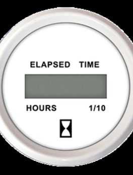 Faria 2" Hourmeter (Digital) 10,000 Hours 12-32VDC Dress White - Retail Package