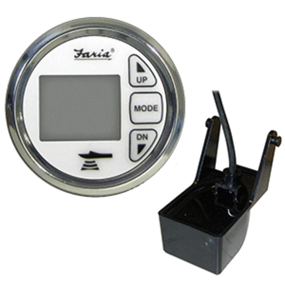 Faria 2" Dual Depth Sounder w/Air and amp; Water Temp Transom Mount Transducer - Chesapeake SS White