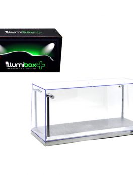 Collectible Display Show Case with LED Lights and Silver Base for 1/24 1/18 Models by Illumibox 14002