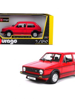 1979 Volkswagen Golf Mk1 GTI Red with Black Stripes 1/24 Diecast Model Car by Bburago 21089r