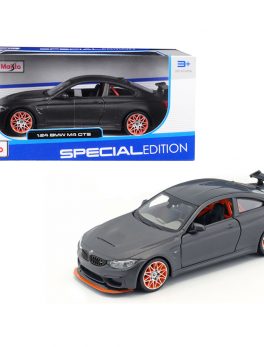 BMW M4 GTS Gray with Carbon Top and Orange Wheels 1/24 Diecast Model Car by Maisto 31246gry