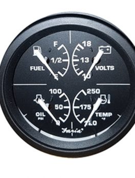 Faria 4" 4-in-1 Gauge - 10-18V 100 0, 120-250 Temp Duel - Black