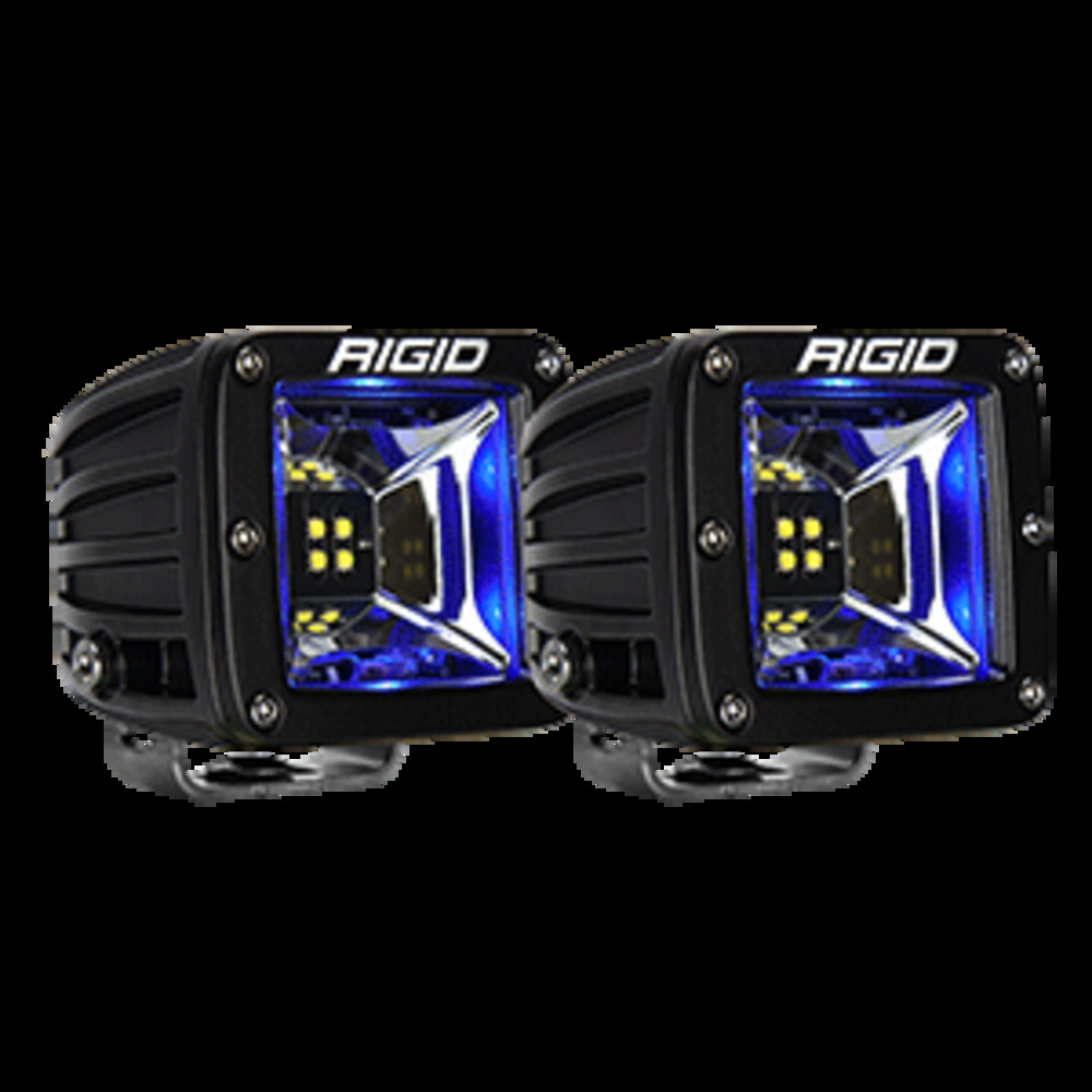RIGID Industries Radiance Scene Lights - Surface Mount Pair - Black w/Blue LED Backlight