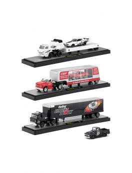 Auto Haulers Release 31, 3 Trucks Set 1/64 Diecast Models by M2 Machines 36000-31