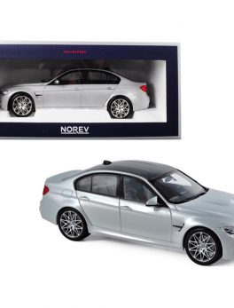 2017 BMW M3 Competition Package Silver with Black Top 1/18 Diecast Model Car by Norev 183235
