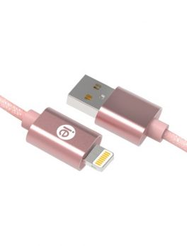 iEssentials IEN-BC10L-RGLD Charge and Sync Braided Lightning to USB Cable, 10ft (Rose Gold)
