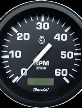 Faria 4" HD Tachometer w/Hourmeter (6000 RPM) - Gas - Black
