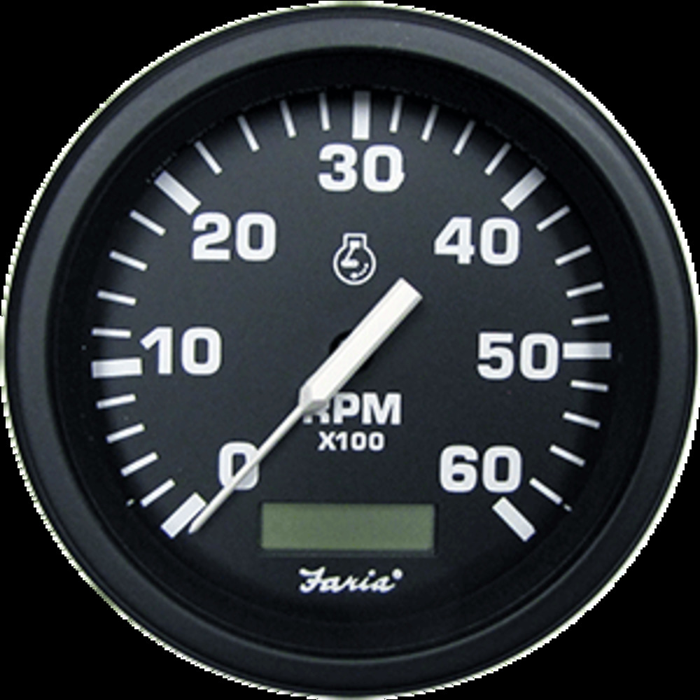 Faria 4" HD Tachometer w/Hourmeter (6000 RPM) - Gas - Black