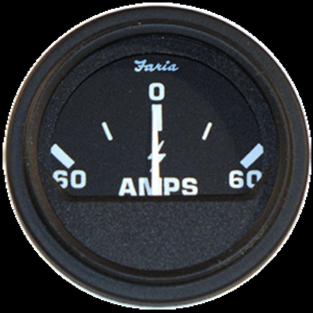 Faria 2" Heavy-Duty Ammeter (60-0-60) - Black