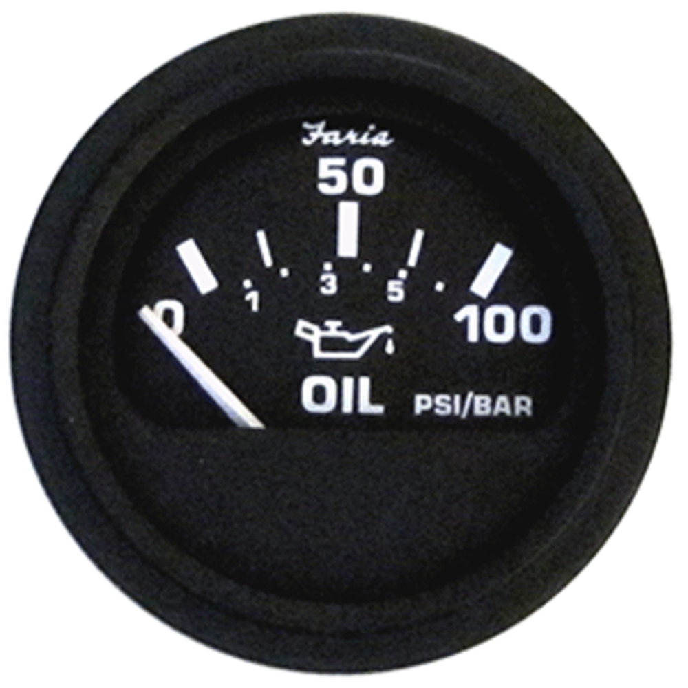 Faria Heavy-Duty 2" Oil Pressure Gauge (80 PSI) - Black