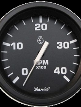 Faria 4" Heavy-Duty Tachometer (4000 RPM) (Diesel) Mag Pick-Up - Black w/Black Bezel