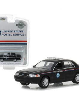 2010 Ford Crown Victoria Police Interceptor United States Postal Service (USPS) Black Hobby Exclusive 1/64 Diecast Model Car by Greenlight 29971