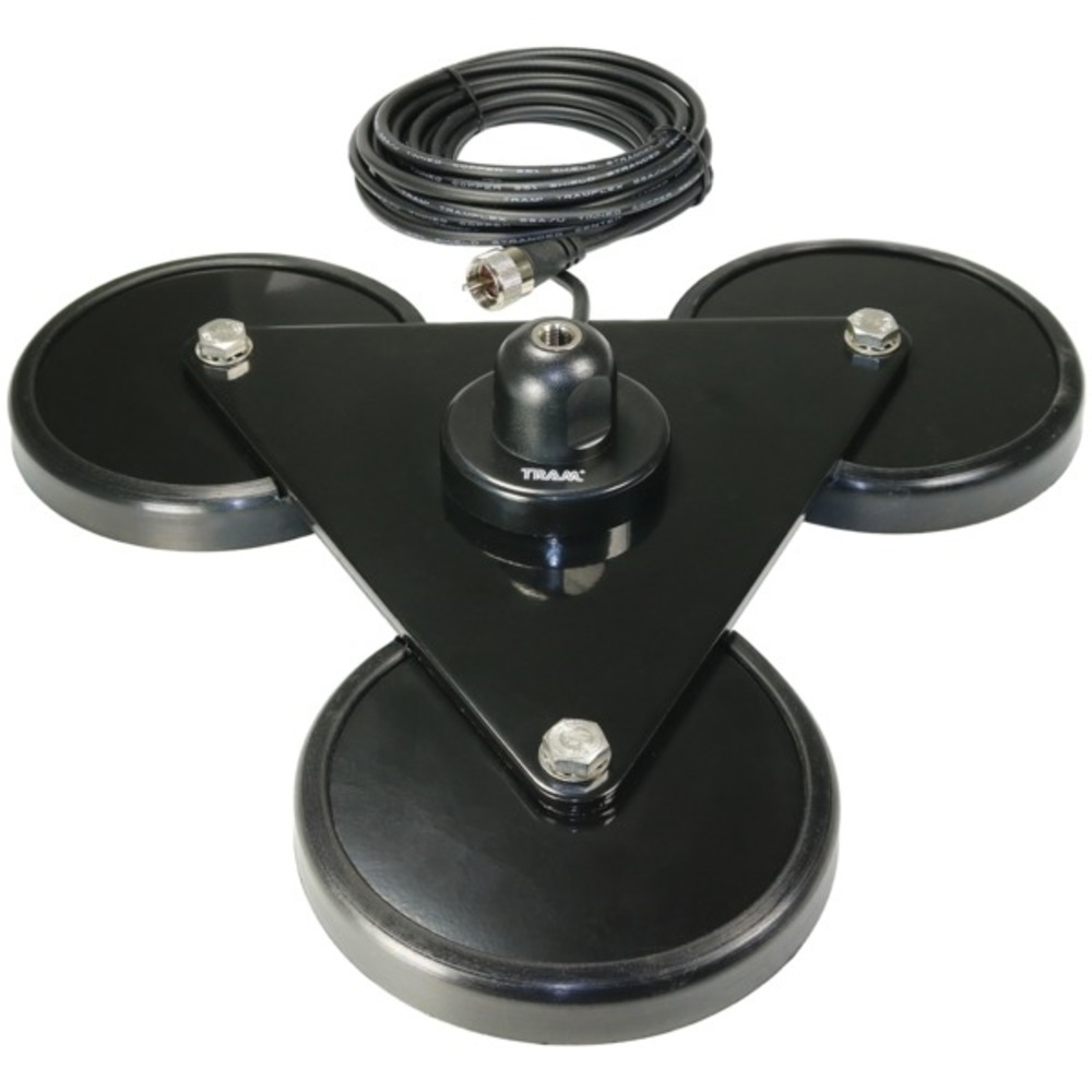 Tram 269 5-Inch Tri-Magnet CB Antenna Mount with Rubber Boots and 18-Foot RG58A/U Coax Cable