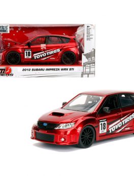 2012 Subaru Impreza WRX STI Red JDM Tuners 1/24 Diecast Model Car by Jada 30389
