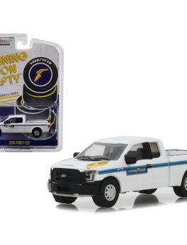 2016 Ford F-150 Pickup Truck Goodyear Tire and Service White with Blue Stripes Running on Empty Series 6 1/64 Diecast Model Car by Greenlight 41060F