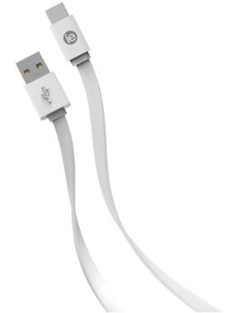 iEssentials IEN-FC4C-WT Flat USB-C to USB-A Cable, 4ft (White)